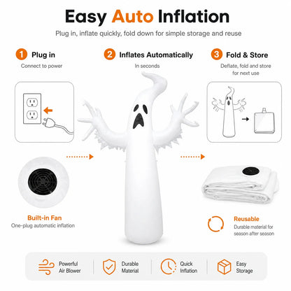 Hallowland Large Inflatable Halloween Ghost Decor