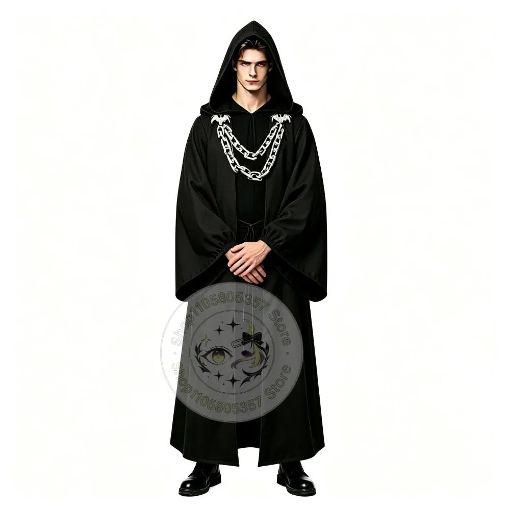 Hallowland New Medieval Wizard Priest Costume